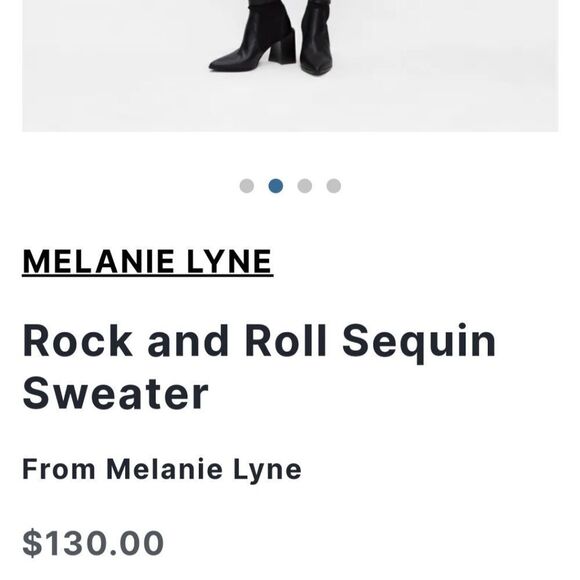 BLACK/SILVER SEQUINED ROCK AND ROLL SWEATER - Picture 9 of 10